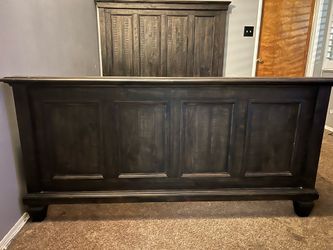 Queen rustic wood bed frame