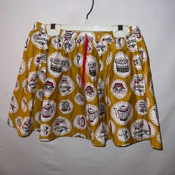 Kids girls Mini Boden girls mustard yellow mini skirt size 9-10y