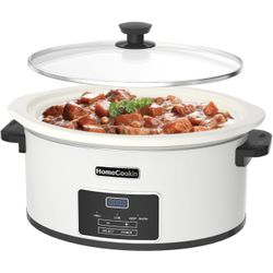 8-Quart Programmable Slow Cooker with Timer Keep Warm（WHITE）