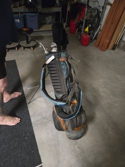 Used golf clubs and bag