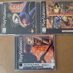 3 Playstation 1 Games. In Minty Condition 