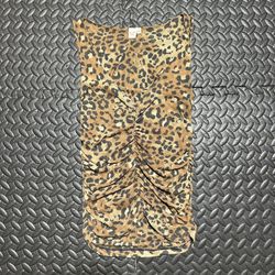 Sweet Pea Stacy Frati Leopard Print Top Sleeveless Medium Ruched Vintage Y2K USA