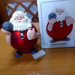 Vintage Bowling Ball Santa 
