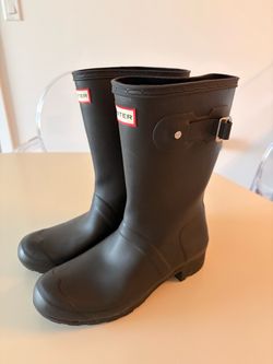 Hunter Rain Boots Black Matte US 8