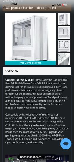 Lian Li V3000 Plus A-RGB Full-Tower Case GGF Edition