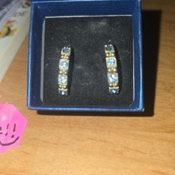 White Sapphire Gold hoops