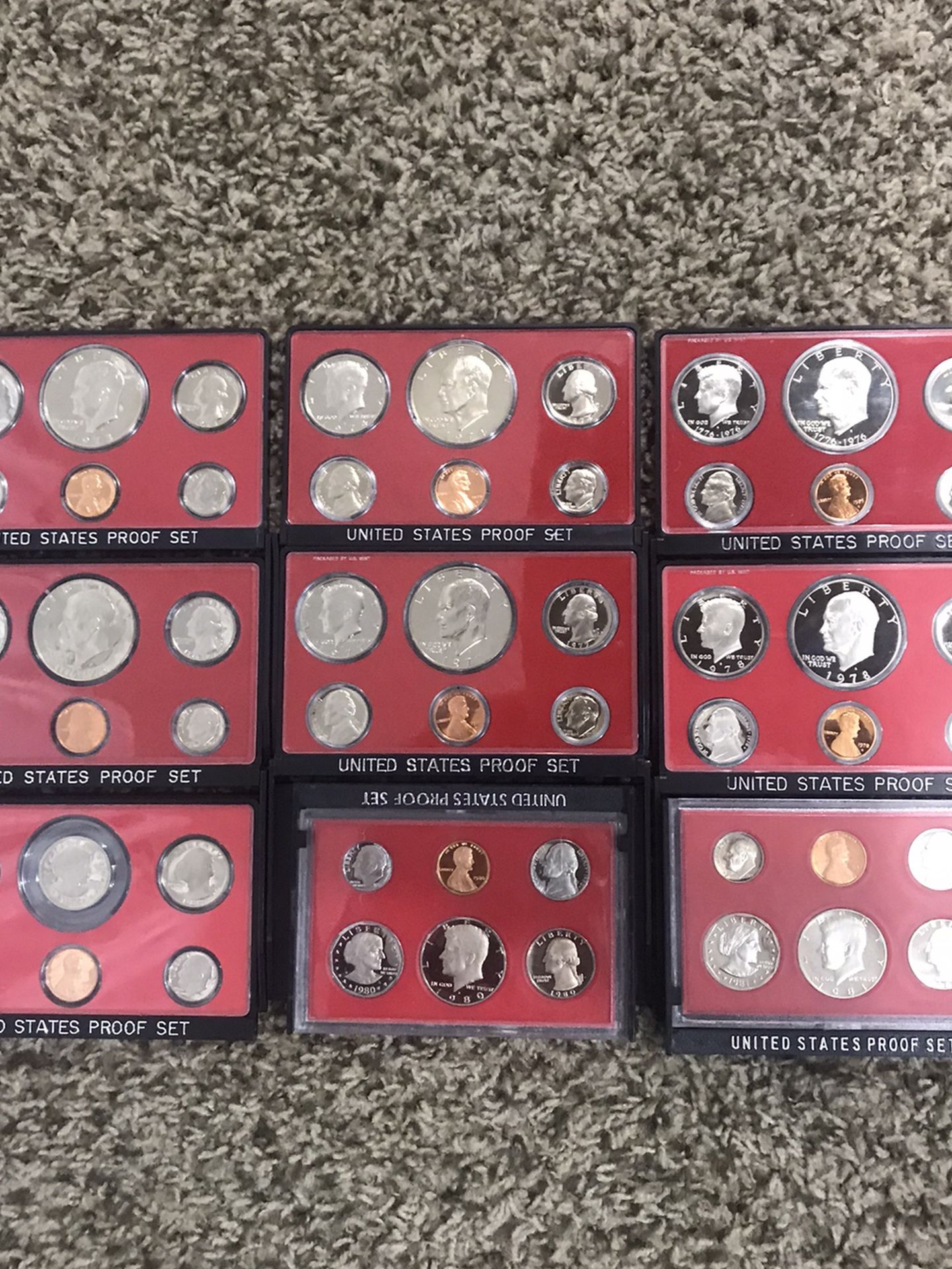 US mint proof set 1973 to 1981