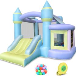 Inflatable Bounce House Slide With Blower Qb498-8