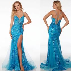 New With Tags Alyce Paris Sequin Floral Mermaid Long Formal Dress & Prom Dress $215