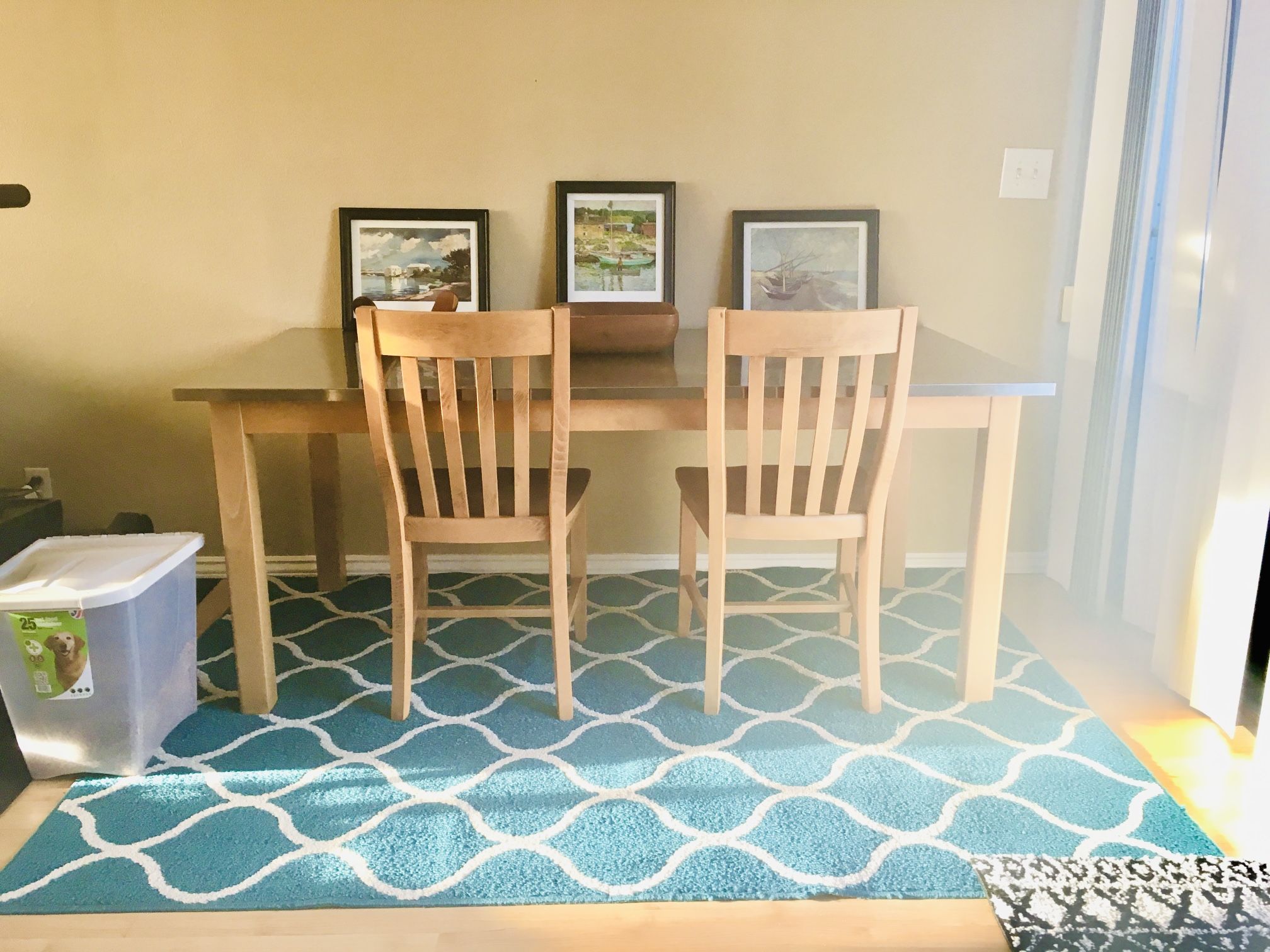Unique Solid Wood Dining Table With Stainless Steel Top