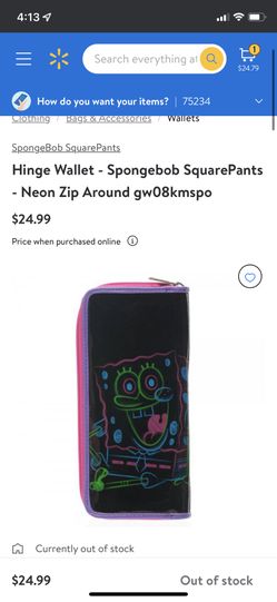 Wallet SpongeBob New With Tags Great For Stocking Stuffer