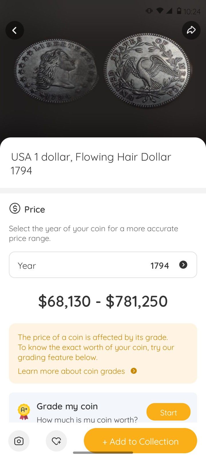 1794 Flowing Hair Dollar