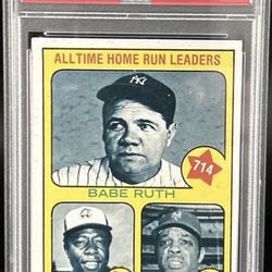 1973 Topps All Time H.R. LDRS. B. Ruth/H. Aaron/ W. Mays #1 PSA 5