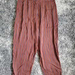 ASOS Women's Brown Striped Viscose Soft   Casual Pants SZ 8.