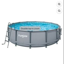 Funsicle 14ft Round Oasis Above Ground Pool with SkimmerPlus Filter Pump, Age 6 & up