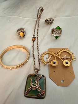 Lucky Brand necklace, custom rings, earrings and bracelet