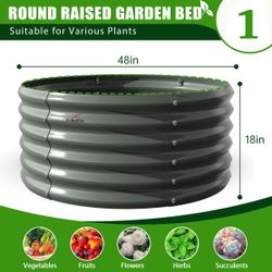 Galvanized Raised Garden Planter Bed - NEW