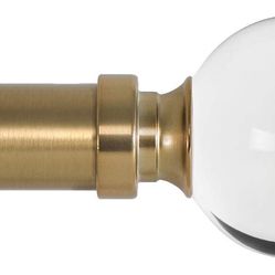 Ivilon Drapery Treatment Window Curtain Rod - Acrylic Ball 1 inch Pole. 16 to 28 Inch (Side Curtain Rod) Warm Gold