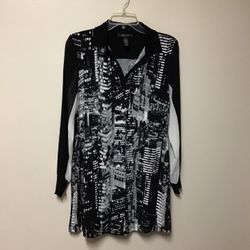 Women’s STYLE & CO. Polyester/spandex long sleeve print tunic top/dress… Size small