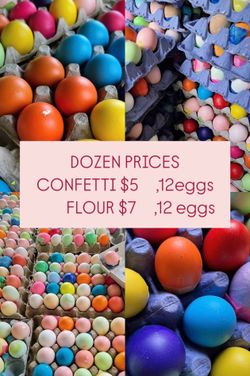 CONFETTI EGGS/FLOUR AVAI TOO