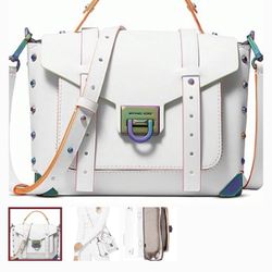 Michael Kors Manhattan Medium Leather & Logo Satchel