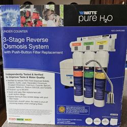 WATTS PURE H2O, 3-Stage Reverse Ósmosis System,H2O-DWRO300