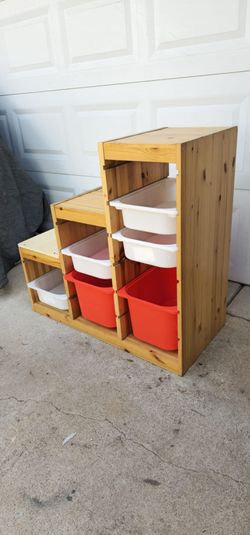** Stained Pine ikea TROFAST storage combination **