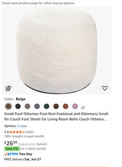 Small pouf ottoman  foot rest