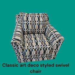 Green & Grey Contemporary Swivel Chairs 