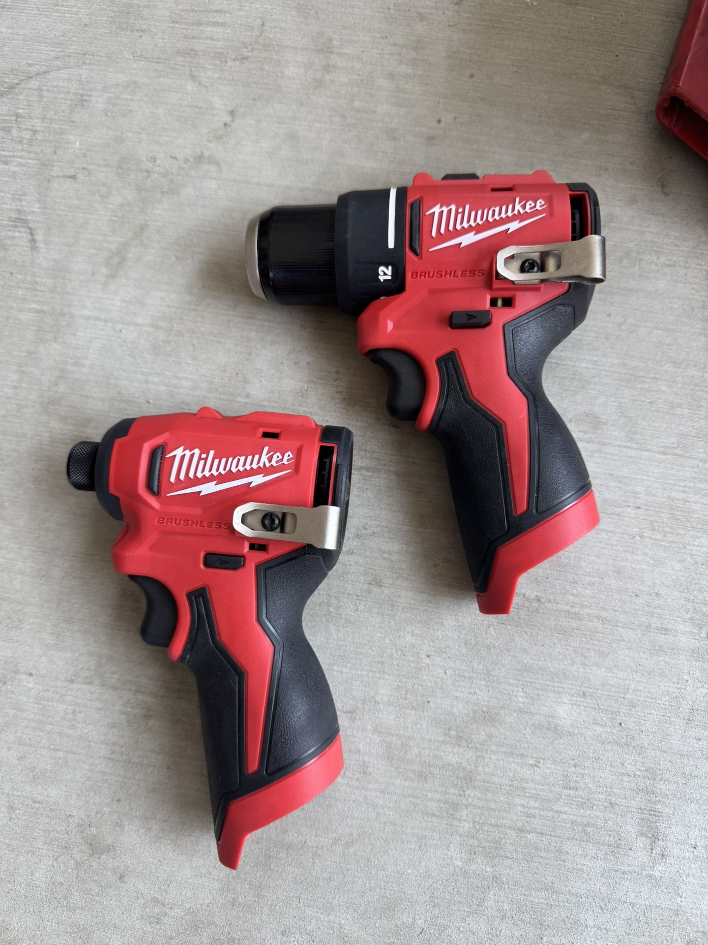Milwaukee M12 Subcompact Drills, Charger, And Bag