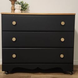 Solid Wood Vintage Dresser 