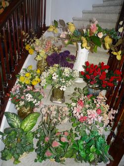 All 12 artificial plants, flowers