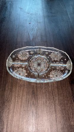 Crystal Glass Divided Serving Tray