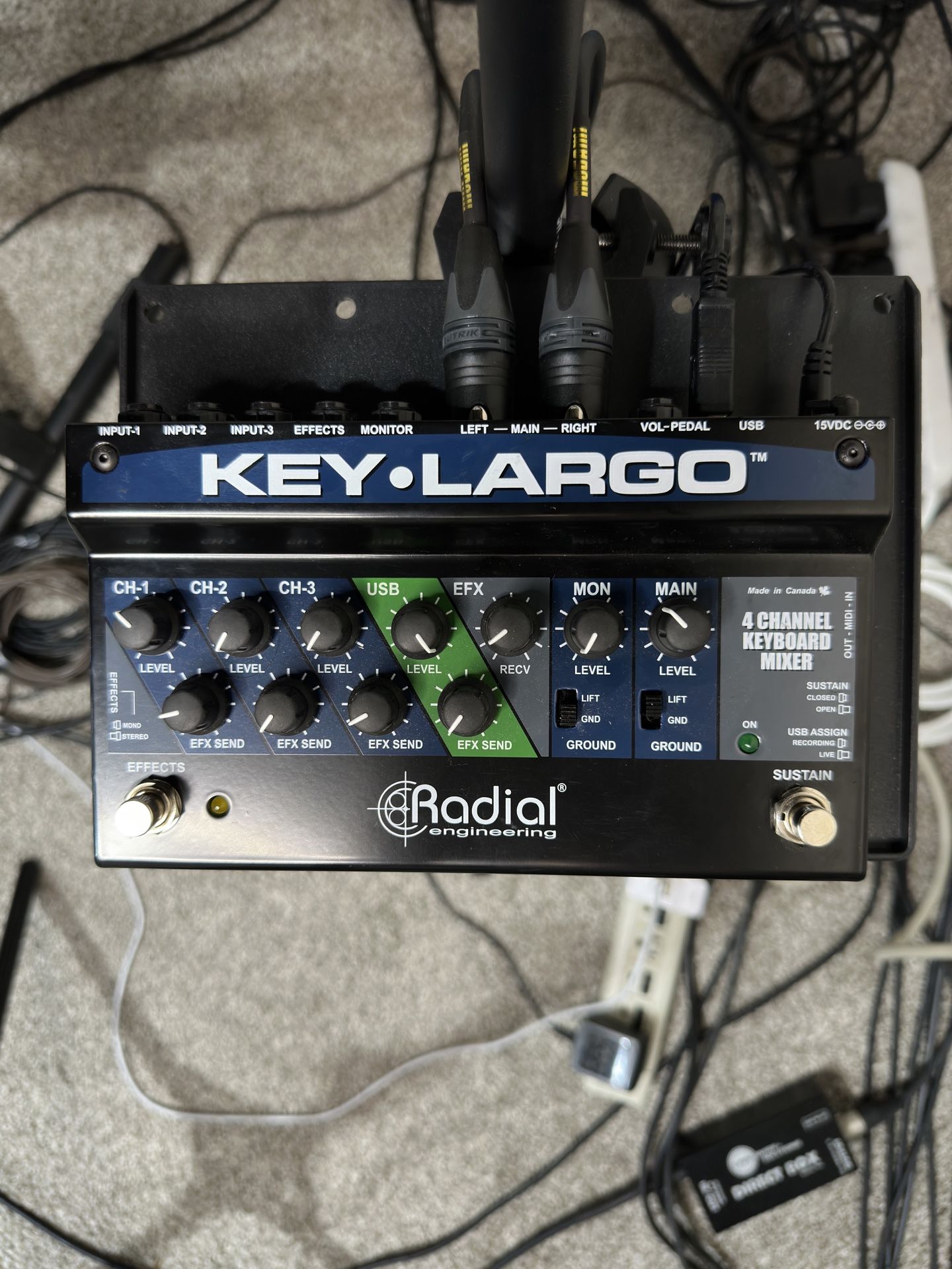 Radial Engineering Key-Largo Keyboard Mixer And Performance Pedal