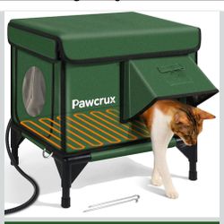 Weather proof heated cat house for indoor and outdoor