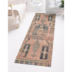 Runner hallway area rug 8 ft vintage red