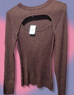 Cato Ribbed Knit Cutout Sweater