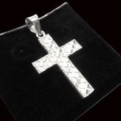 NEW STERLING SILVER CROSS PENDANT WITH CHAIN 