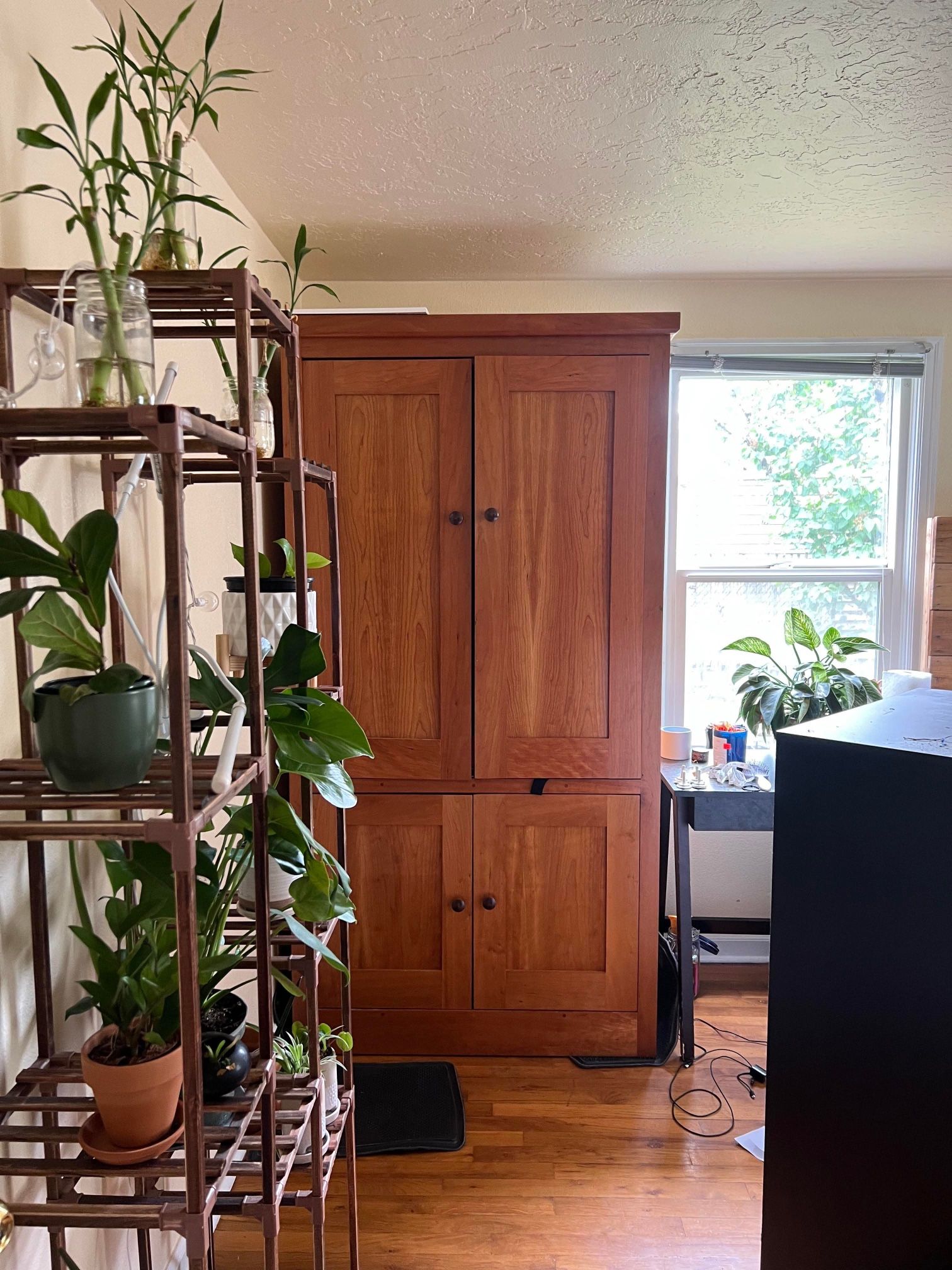 Handcrafted, Solid Cherry Wood Armoire