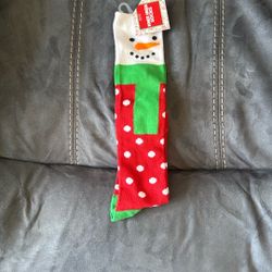 New One Size Adult Knee High Socks Snowman Christmas Holiday 