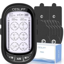 24 Modes 36 Levels Intensity Muscle Stimulator, Rechargeable Electric Pulse Massager TENS Machine for Lower Back Neck Shoulder Pain Relief with 10 Pad