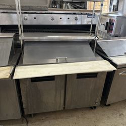 Used Refrigerator Prep Table with Over shelf 