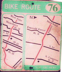 Bike Route 76 Street Sign