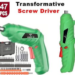 Electric Screwdriver Kit – 47 Precision Bits, USB Rechargeable, Built-In LED Light