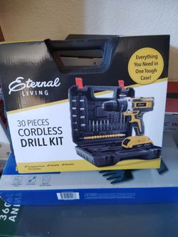Cordless drill kit 30 piece set