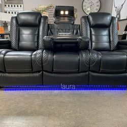 
🎉New Furnitures ~~Have delivery sofa loveseat  Sectional  t couch ■
Party Time Black Or White Led Power Reclining Living  Room  Set 