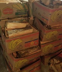 Boxes of dry-seasoned firewood (ask about delivery)