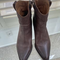 Leather Brown Cowboy Boots Size 7 