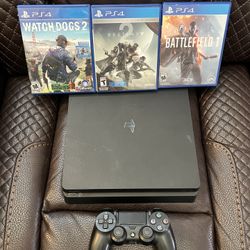 1TB Slim PlayStation 4 In Excellent Like New Condition With Games And Controller 