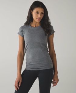 Lululemon Run Swiftly Tech Short Sleeve Crew Top Size 6 Heathered Slate Gray Tee SALE